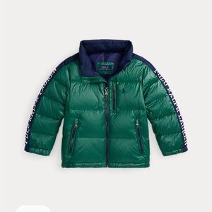 Polo by Ralph Lauren Green and Navy Puffer Jacket Sz. 3T NWT